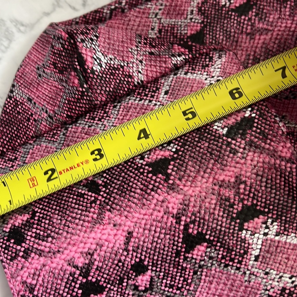 Large Pink Python Print Tote With Pouch - image 7